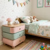 Pebbly Pop Solid Wood Bedside Table