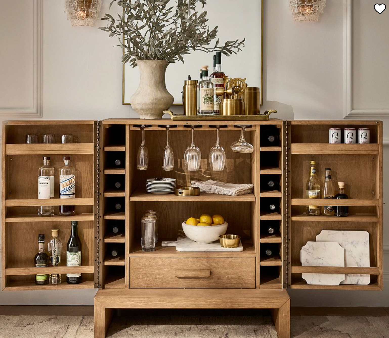 Modern Wooden Bar Cabinet with bottle Storage
