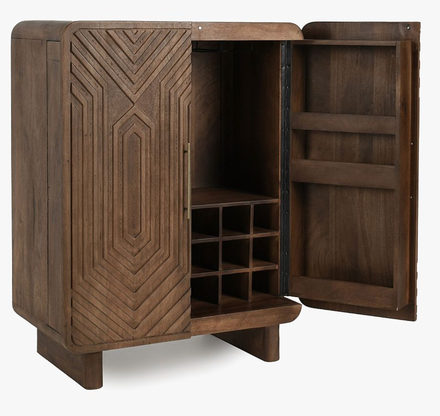 Carved Wooden Bar Cabinet