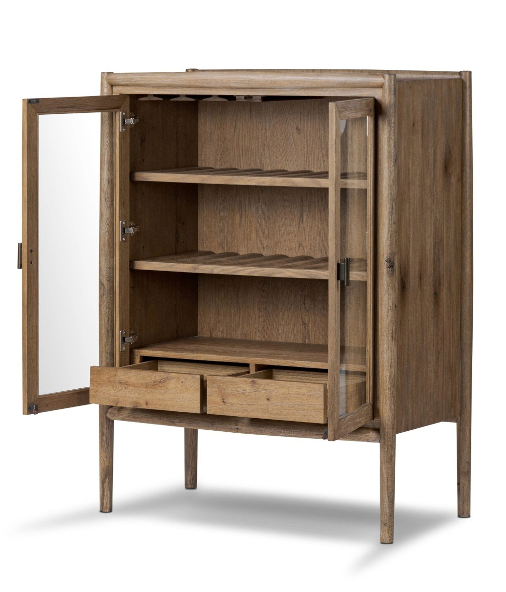 Solid Wood Glass Door Display Cabinet