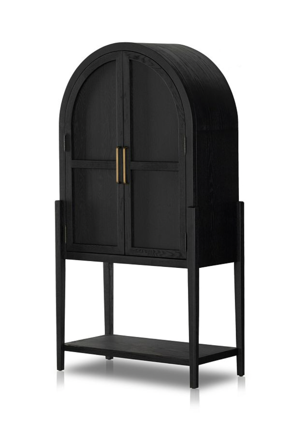 Black Arched Wooden Storage Cabinet