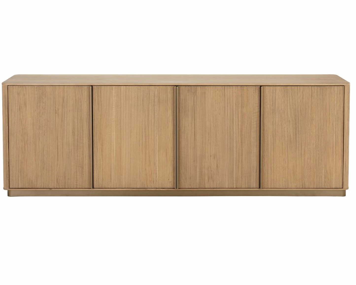 Natural Wood Fluted Sideboard Cabinet
