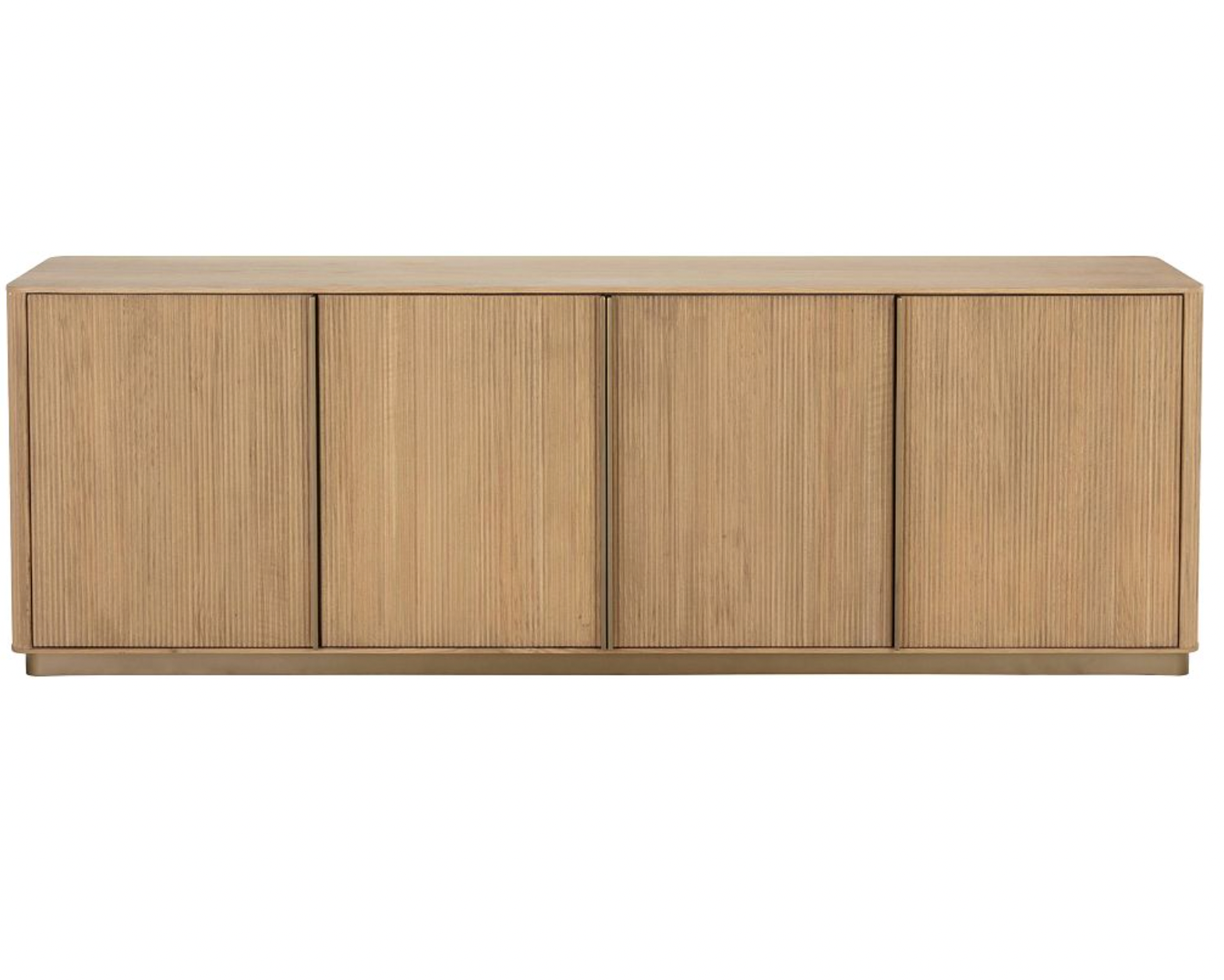 Natural Wood Fluted Sideboard Cabinet