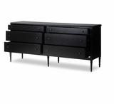 Black 6-Drawer Wooden Dresser