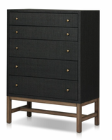 Black 5-Drawer Textured Chest