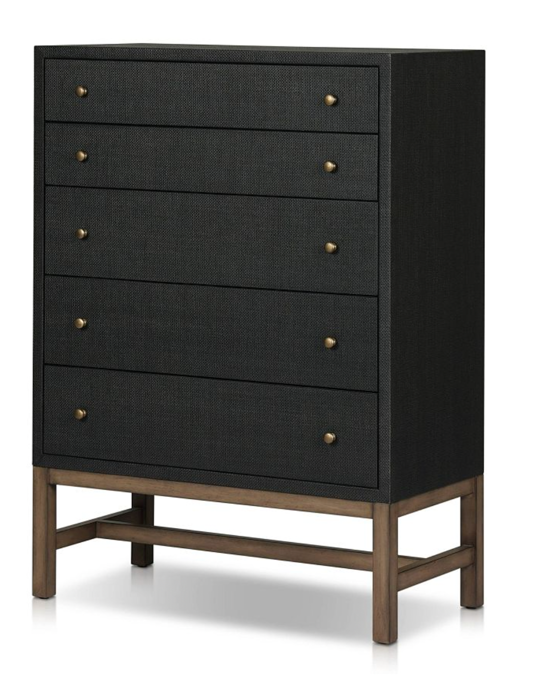 Black 5-Drawer Textured Chest