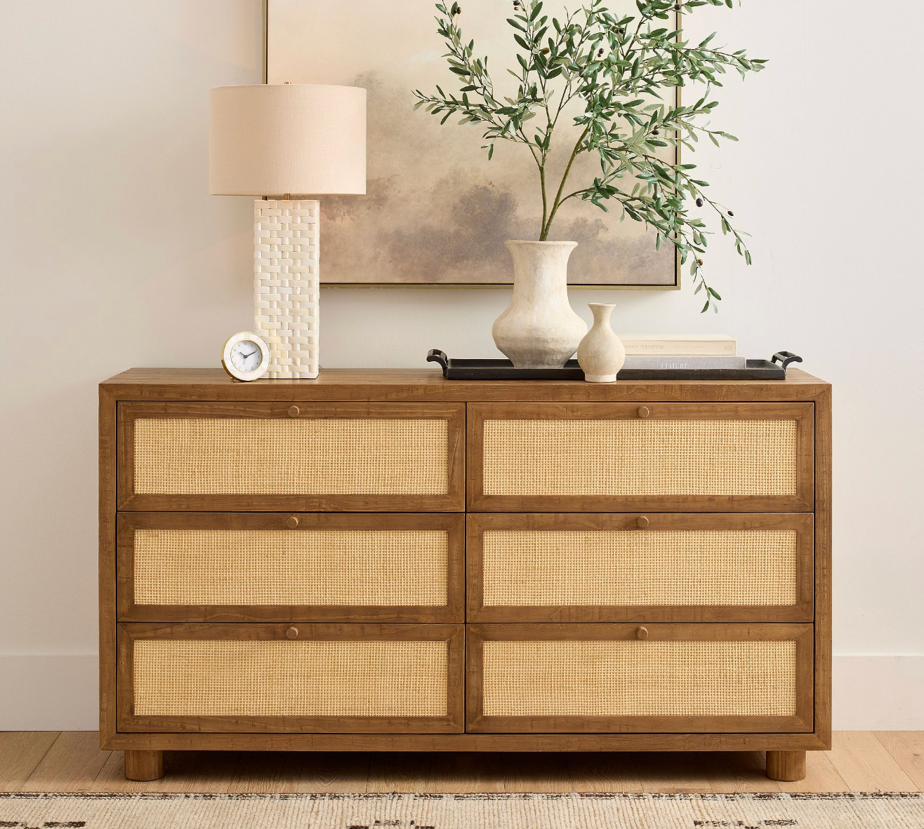 Natural Wood  6-Drawer Dresser