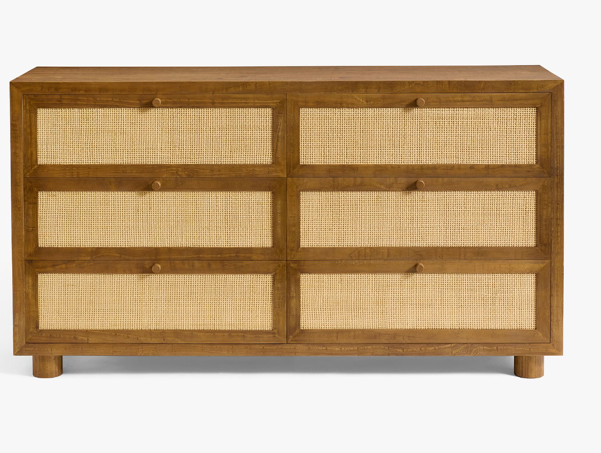 Natural Wood  6-Drawer Dresser