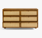 Natural Wood  6-Drawer Dresser