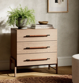 Natural Wood 3-Drawer Nightstand