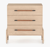 Natural Wood 3-Drawer Nightstand