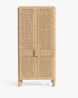 Natural Woven Door Storage Cabinet