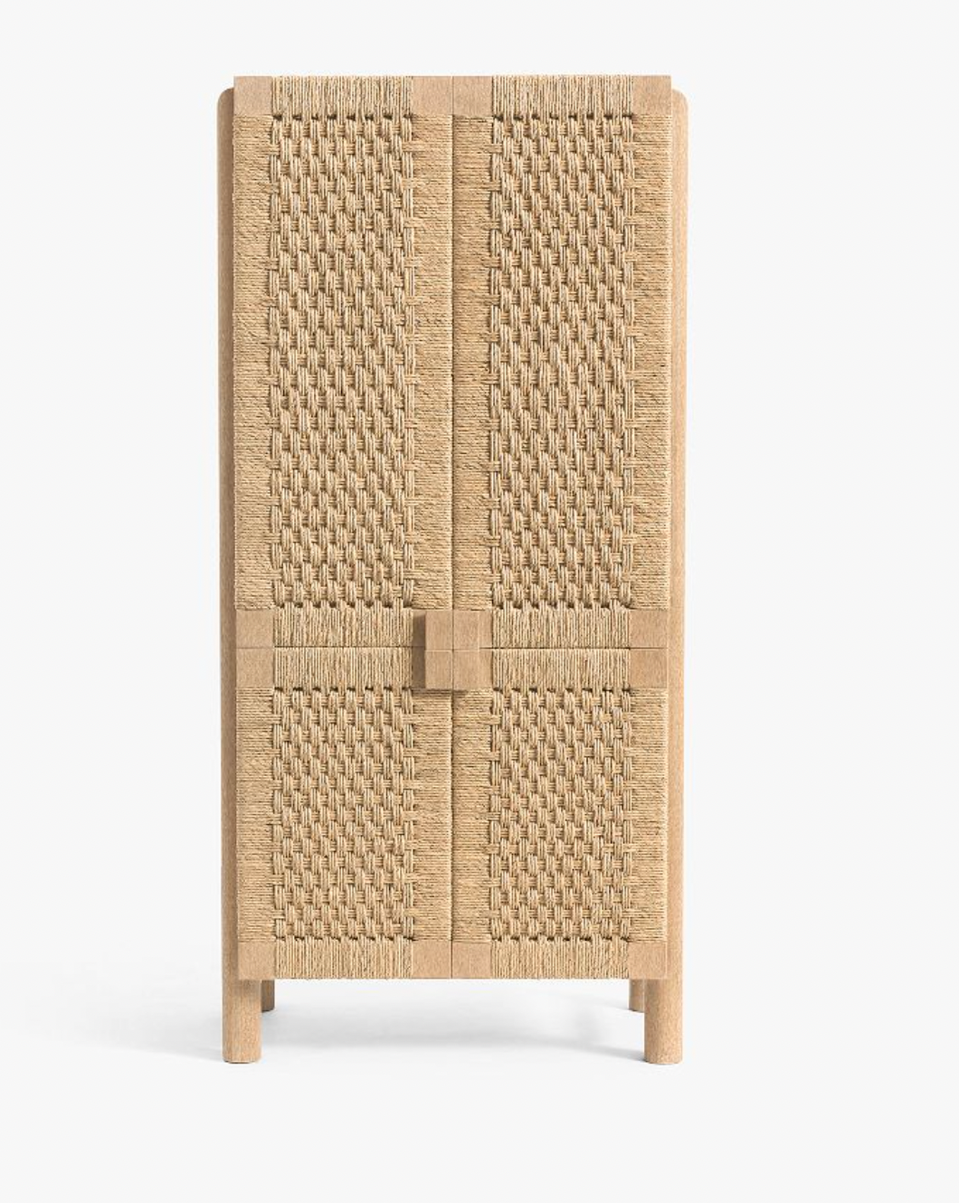 Natural Woven Door Storage Cabinet