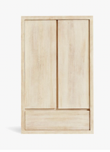 Light Wood 2-Door Wardrobe with Drawer
