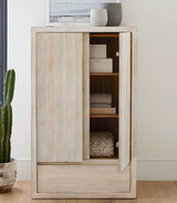 Light Wood 2-Door Wardrobe with Drawer