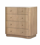 Modern Oak Wood 5 Drawer Chest Cabinet