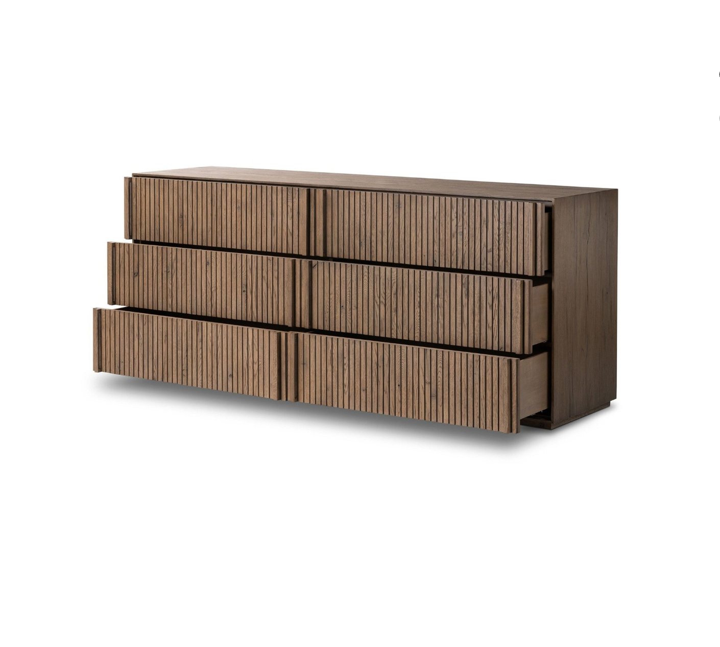 Modern Fluted Wooden Sideboard Cabinet