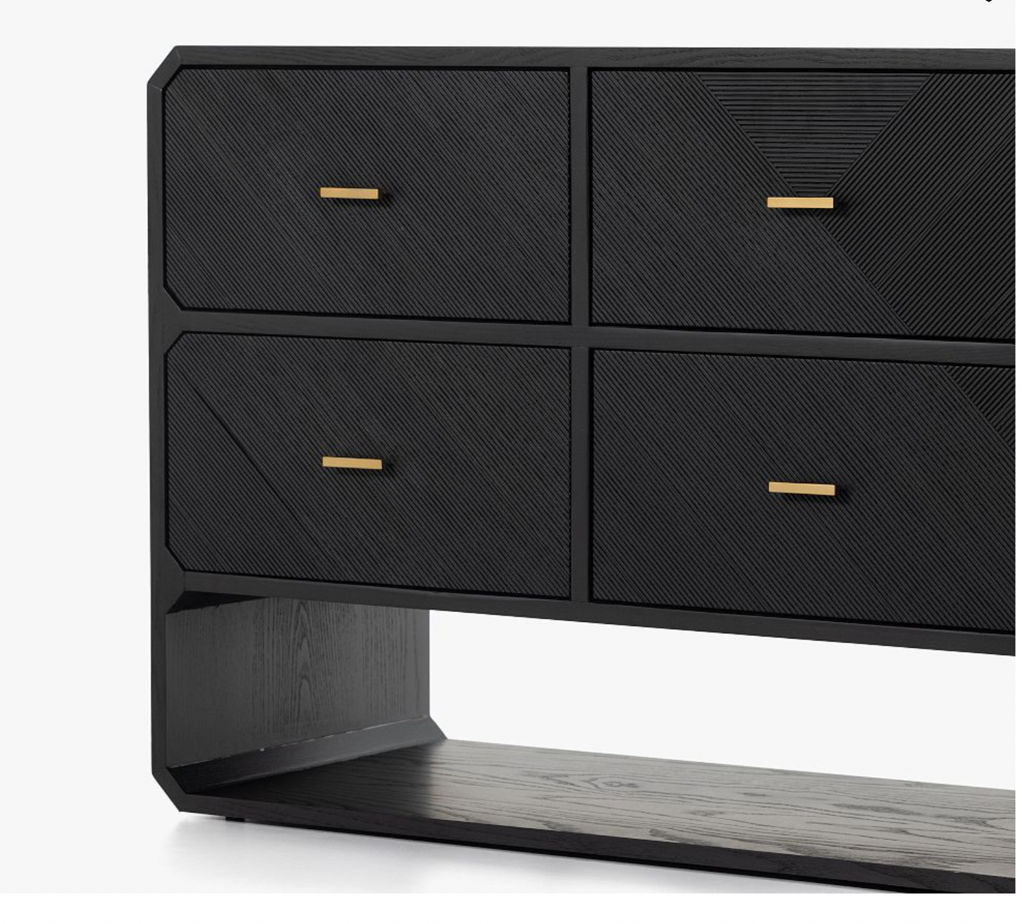 Modern Black 6 Drawer Console Cabinet