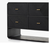 Modern Black 6 Drawer Console Cabinet