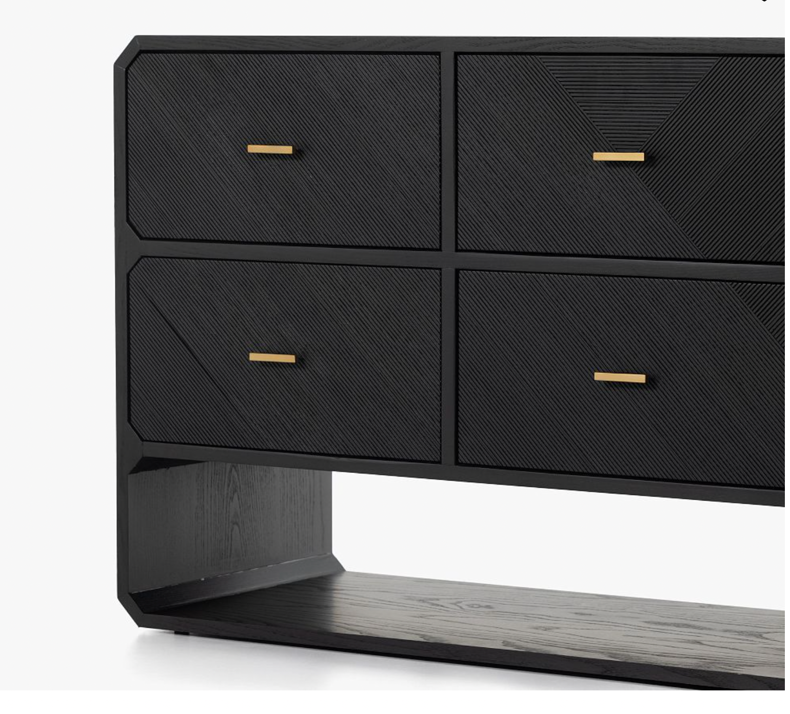 Modern Black 6 Drawer Console Cabinet