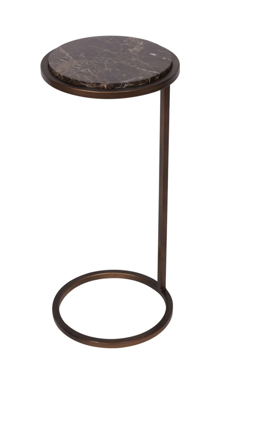 Round Marble Top Metal Side Table