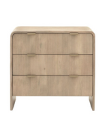 Modern Fluted 3 Drawer Wooden Chest