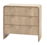 Modern Fluted 3 Drawer Wooden Chest