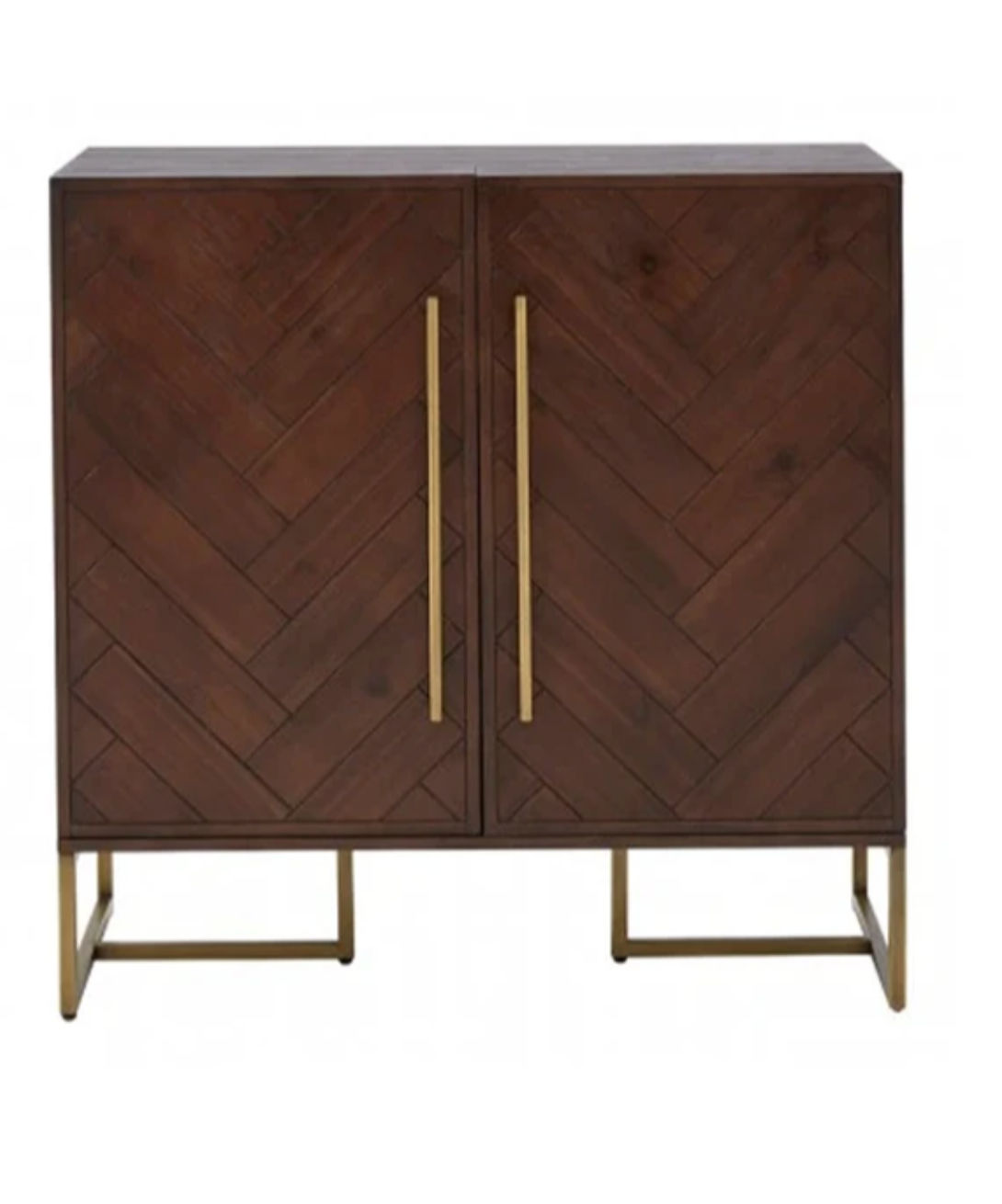 Herringbone Wooden 2 Door Accent Cabinet