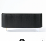 Modern Black Sideboard Cabinet with Gold Legs