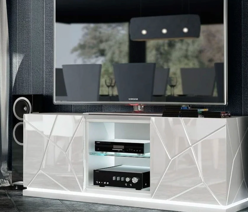 Modern White Gloss TV Console Cabinet