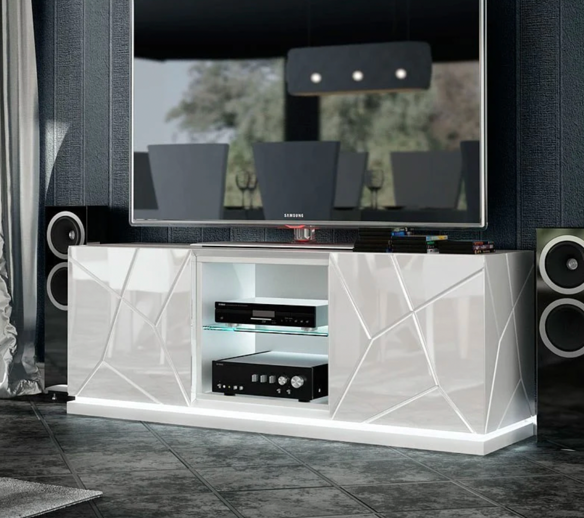 Modern White Gloss TV Console Cabinet