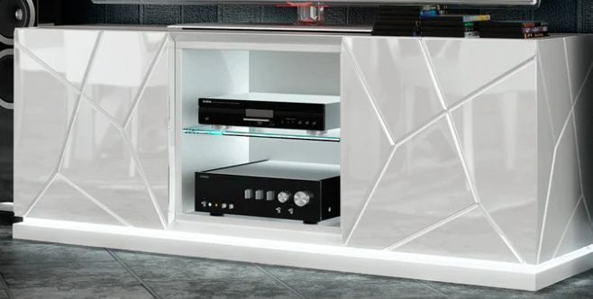 Modern White Gloss TV Console Cabinet