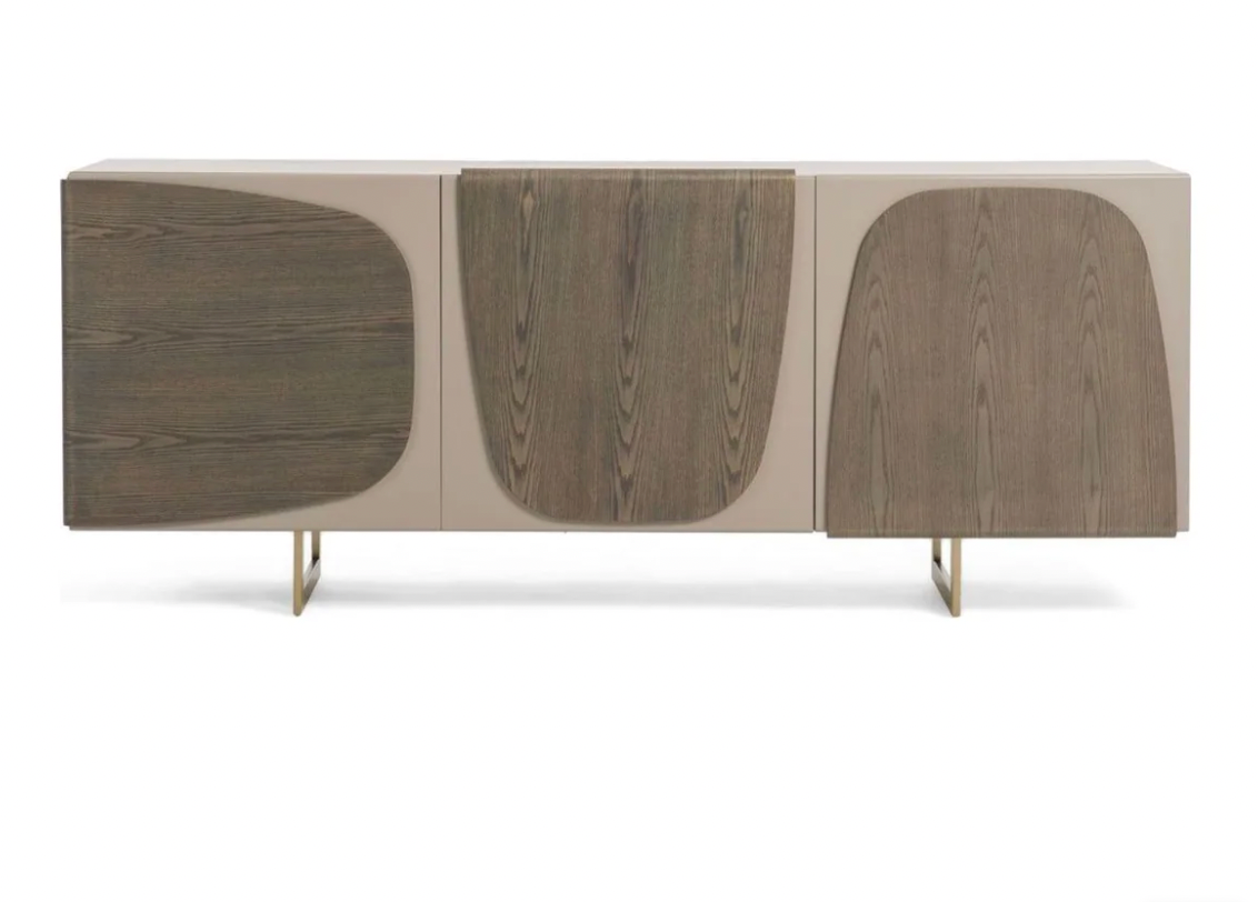 Modern Geometric Wooden TV Console