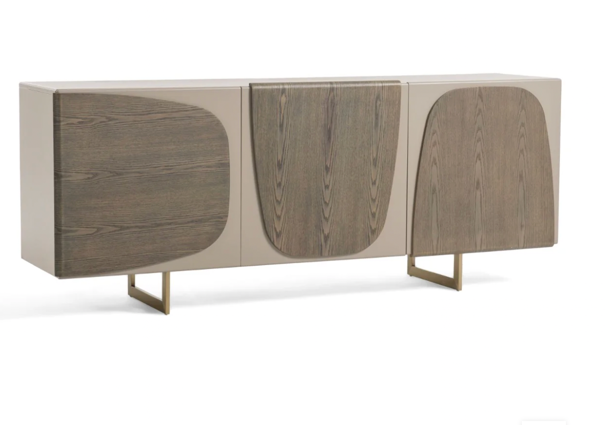 Modern Geometric Wooden TV Console