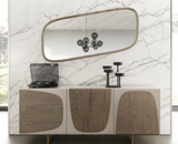 Modern Geometric Wooden TV Console