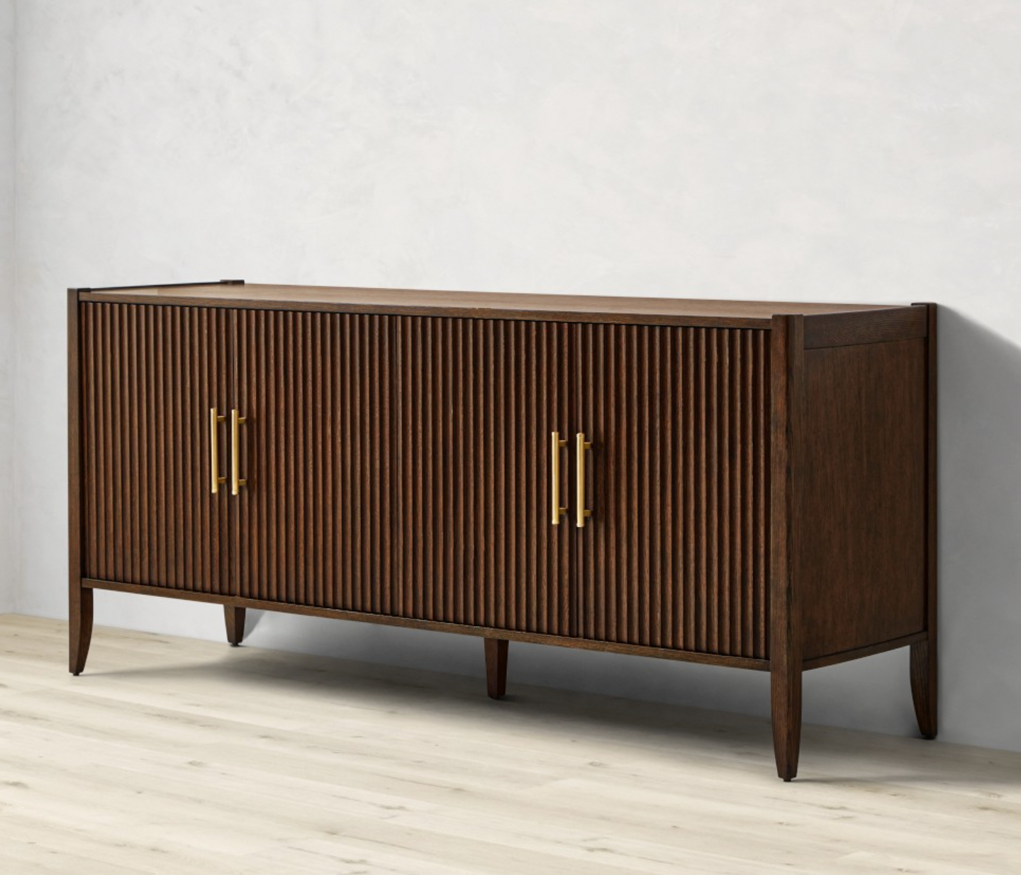 Fluted Wooden Sideboard Cabinet