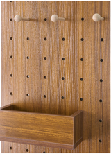 Wooden Wall Mounted Mirror Organizer with Hooks & Shelves