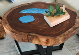 Live Edge Wooden Resin Coffee Table