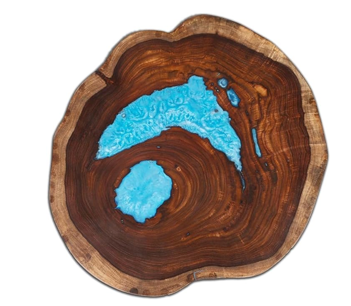 Live Edge Wooden Resin Coffee Table