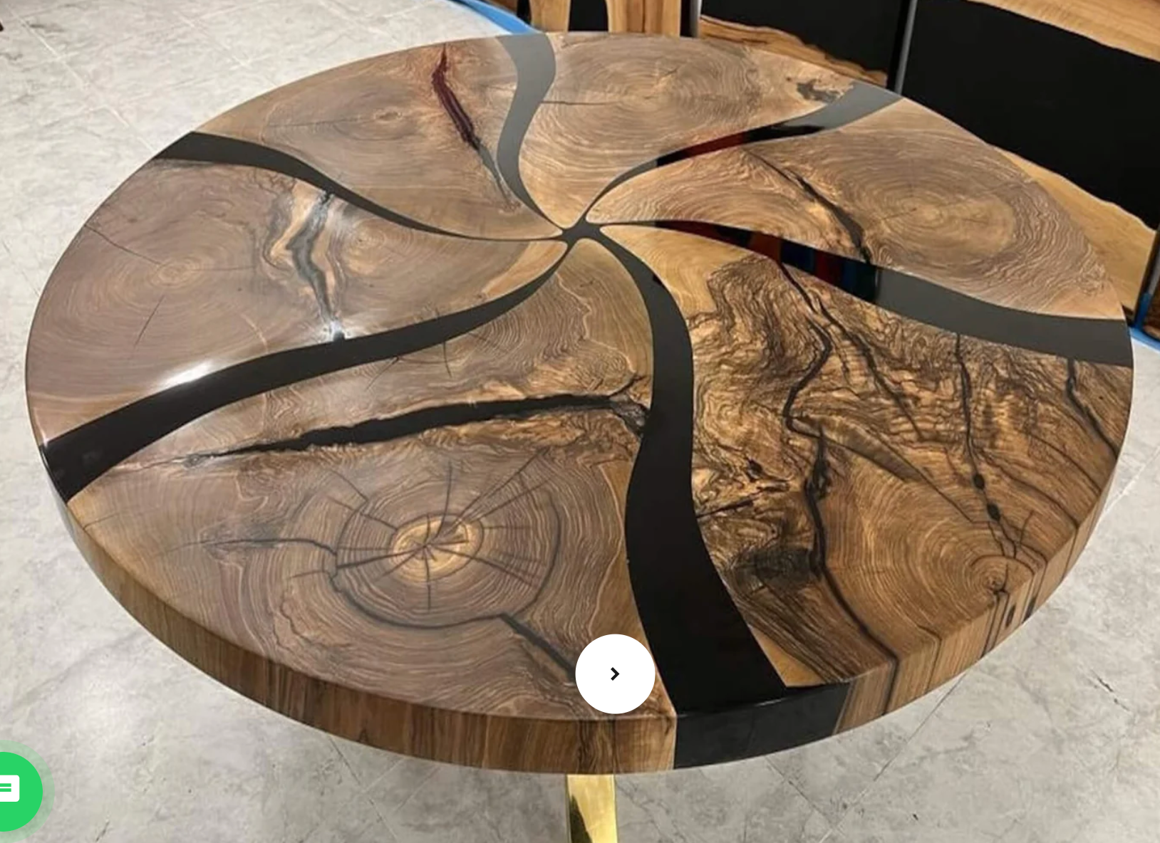 Round Wooden Resin Center Table