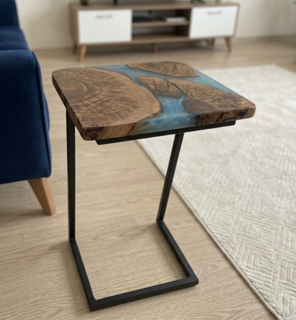 Luxury Epoxy Resin Wooden Side Table