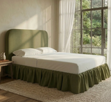 Olive Ruffle Upholstered Bed