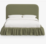 Olive Ruffle Upholstered Bed