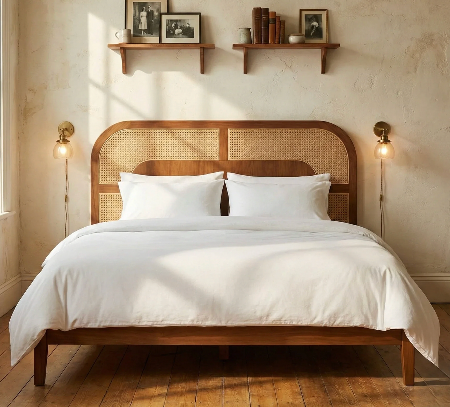 Heritage Cane Wooden Bed