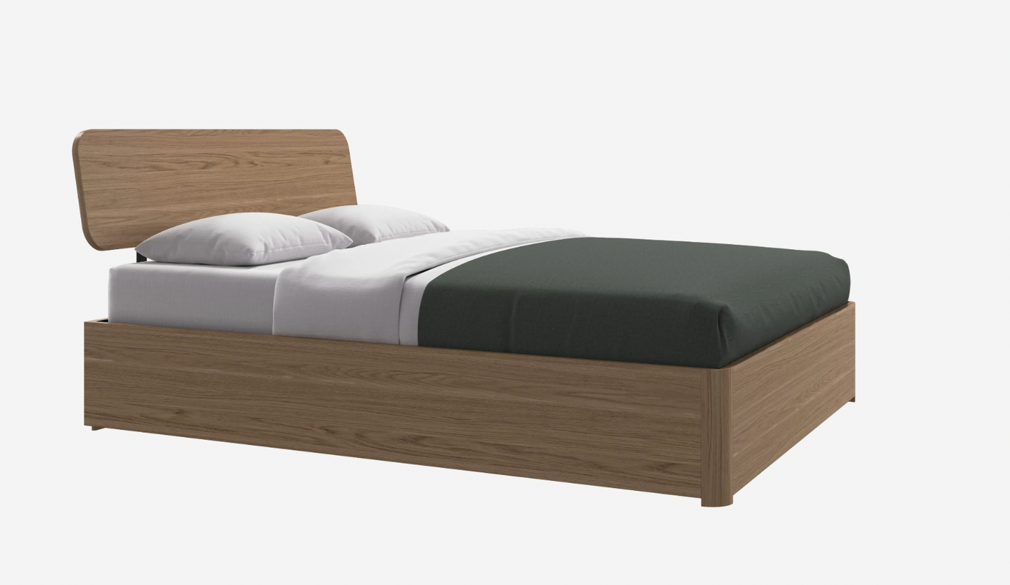 Element bed, bed-mounted headboard, with slats,