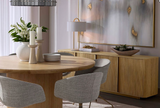 Natural Wood Fluted Sideboard Cabinet