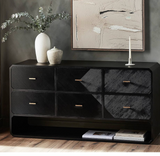 Modern Black 6 Drawer Console Cabinet