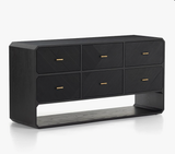Modern Black 6 Drawer Console Cabinet