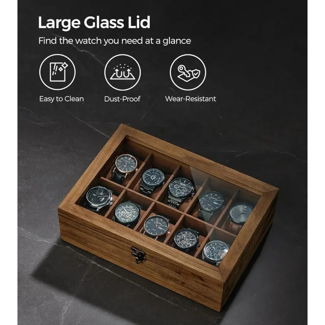 Glass Lid Watch Box