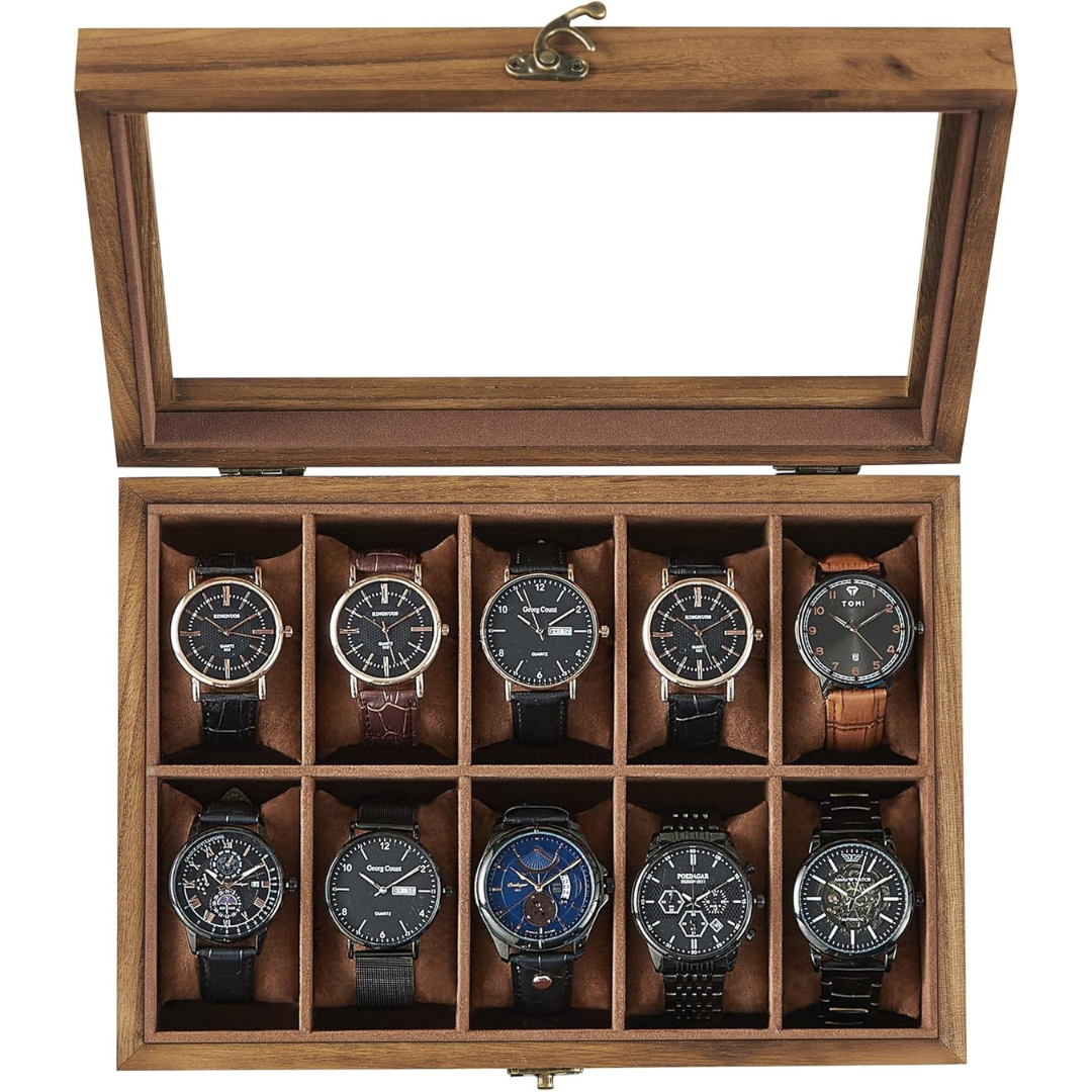 Glass Lid Watch Box